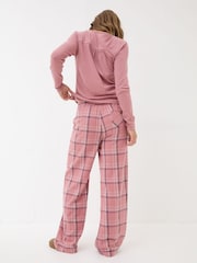 FatFace Lola Pink Check 100% Cotton Pyjama Bottoms - Image 2 of 8