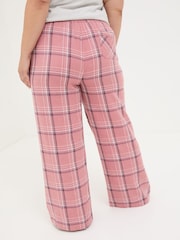 FatFace Lola Pink Check 100% Cotton Pyjama Bottoms - Image 5 of 8