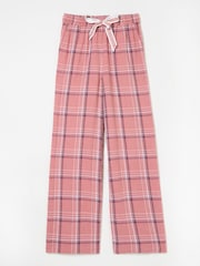 FatFace Lola Pink Check 100% Cotton Pyjama Bottoms - Image 8 of 8