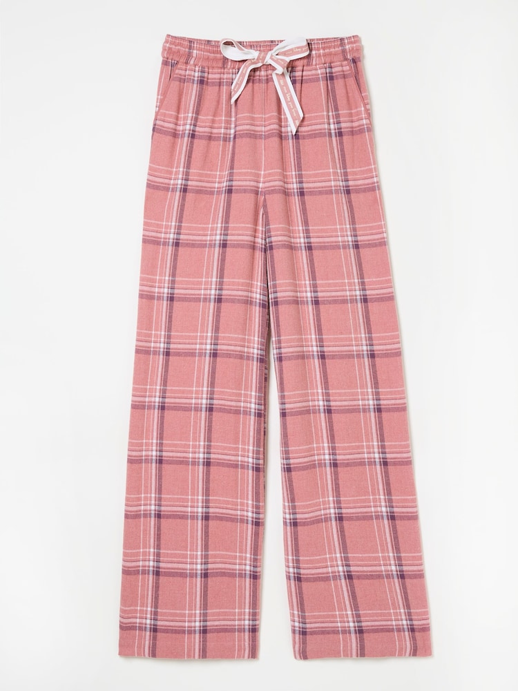 FatFace Lola Pink Check 100% Cotton Pyjama Bottoms - Image 8 of 8