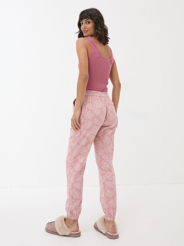 FatFace Cora Pink Floral 100% Cotton Pyjama Bottoms - Image 2 of 8
