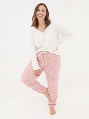 FatFace Cora Pink Floral 100% Cotton Pyjama Bottoms - Image 5 of 8