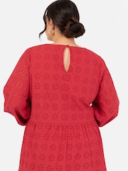 Long Sleeve Broderie Smock Dress - Image 4 of 5