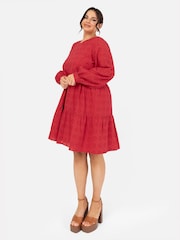 Long Sleeve Broderie Smock Dress - Image 5 of 5