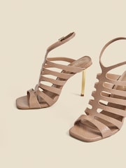 Sosandar Natural Leather Gladiator Square Toe Strap Sandals - Image 4 of 4