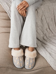 Grey Charlie the Cockapoo Suede Mule Slippers - Image 1 of 9