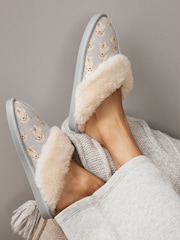 Grey Charlie the Cockapoo Suede Mule Slippers - Image 3 of 9