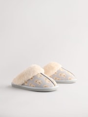 Grey Charlie the Cockapoo Suede Mule Slippers - Image 5 of 9