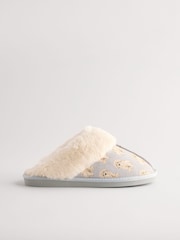 Grey Charlie the Cockapoo Suede Mule Slippers - Image 6 of 9