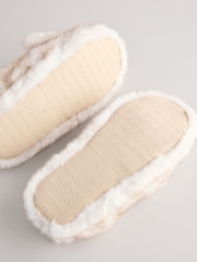 Cream Polar Bear Faux Fur Shoot Slippers - Image 6 of 8