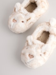 Cream Polar Bear Faux Fur Shoot Slippers - Image 7 of 8