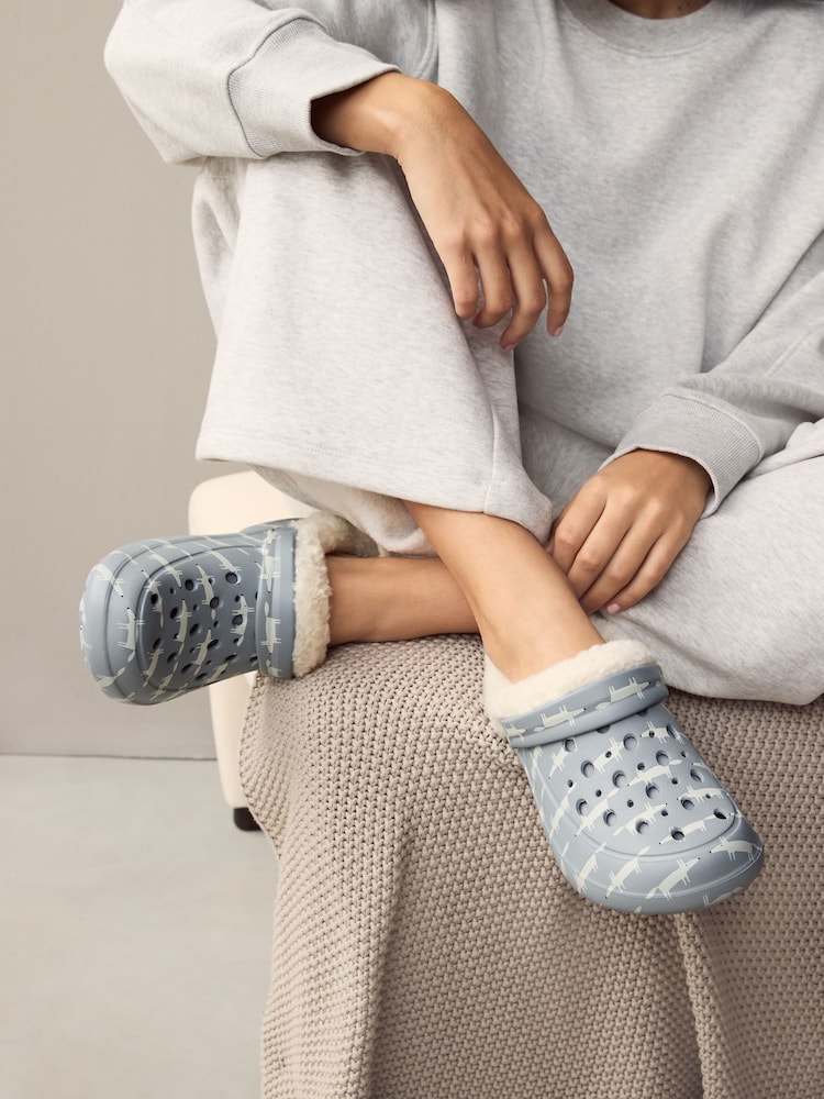 Grey Womens Faux Fur Lined Clogs Slippers - Image 1 of 9