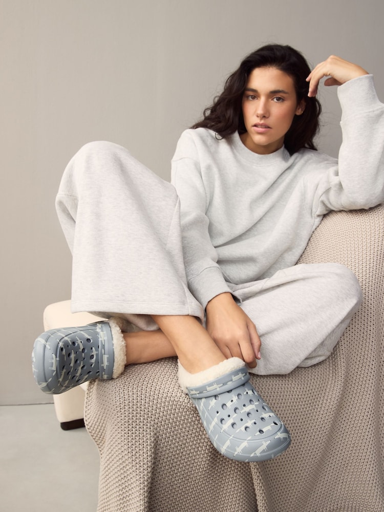 Grey Womens Faux Fur Lined Clogs Slippers - Image 2 of 9
