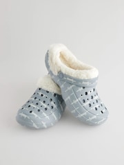Grey Womens Faux Fur Lined Clogs Slippers - Image 7 of 9