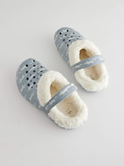 Grey Womens Faux Fur Lined Clogs Slippers - Image 9 of 9