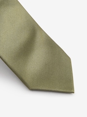 Moss Green Silk Tie And Pocket Square Set - Image 4 of 7
