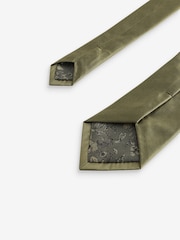 Moss Green Silk Tie And Pocket Square Set - Image 5 of 7