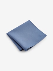Blau - Florale Seidenkrawatte und Einstecktuch aus Seidenmischung - Bild 5 von 6
