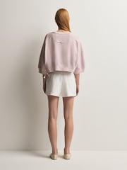 Free People Pink Short Sleeve Intercept Pull On Sweat Top - Image 4 of 6