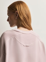 Free People Pink Short Sleeve Intercept Pull On Sweat Top - Image 6 of 6