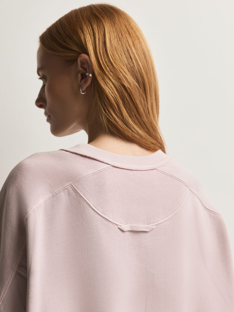 Free People Pink Short Sleeve Intercept Pull On Sweat Top - Image 6 of 6