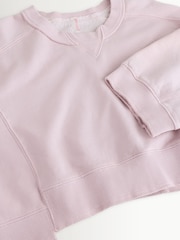 Free People Pink Short Sleeve Intercept Pull On Sweat Top - Image 9 of 11