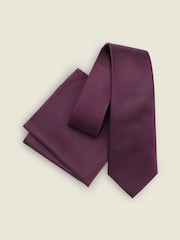 Mulberry Purple Silk Tie And Pocket Square Set - Image 2 of 2