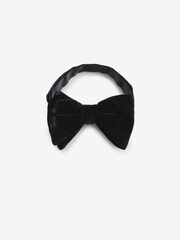 Black Velvet/Polka Dot Bow Tie And Pocket Square Set - Image 4 of 4