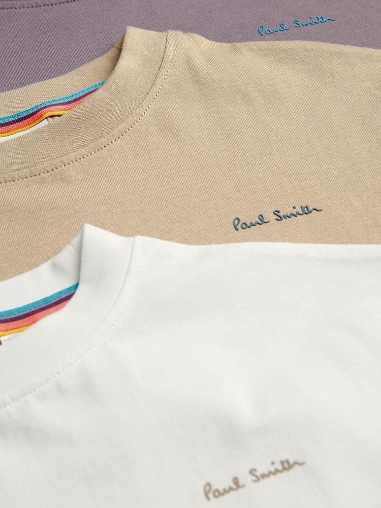 בז' - חולצות טי Signature של Paul Smith Junior בנים 3 מארז - Image 6 of 7