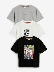 Schwarz/Weiß - Paul Smith Junior – Signature-T-Shirts für Jungen im 3er-Pack - Bild 1 von 7