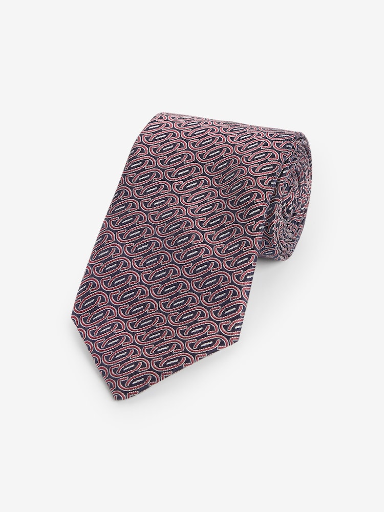 Navy Blue/Red Link Signature Made In Italy Tie - Image 1 of 3