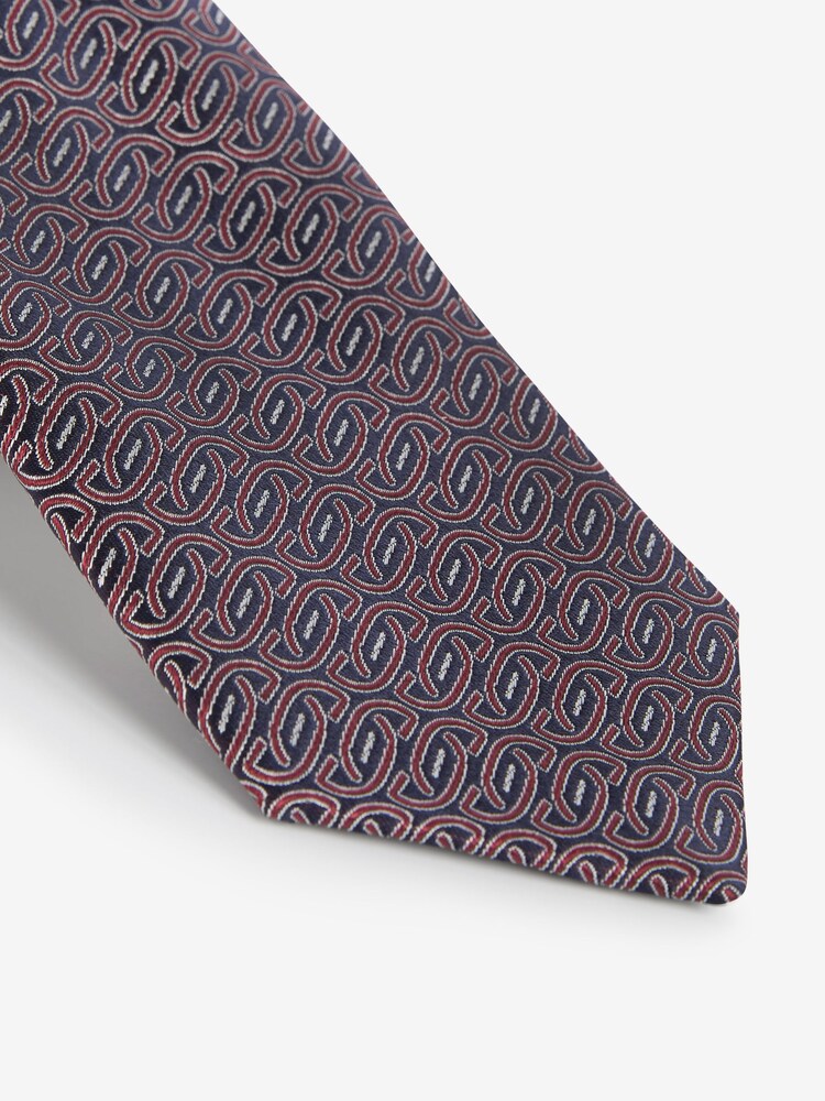 Navy Blue/Red Link Signature Made In Italy Tie - Image 2 of 3
