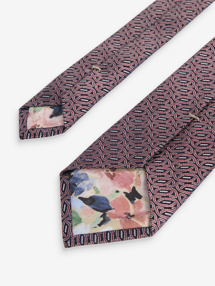 Navy Blue/Red Link Signature Made In Italy Tie - Image 3 of 3