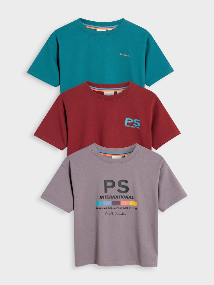 Paul Smith Junior Boys Signature T-Shirts 3 Pack - Image 1 of 7