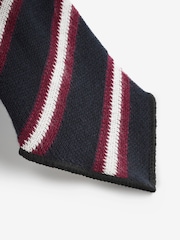 Navy Blue Stripe Silk Design Tie - Image 3 of 4