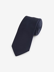 Navy Blue Slim Twill Tie - Image 1 of 3