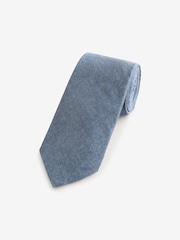 Light Denim Blue Chambray 100% Cotton Tie - Image 1 of 3