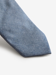 Light Denim Blue Chambray 100% Cotton Tie - Image 2 of 3