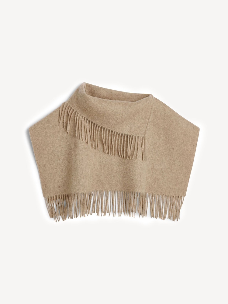 By Malene Birger Brown Turtla Wool Fringe Bib Scarf - Image 2 of 6 By Malene Birger Brown Turtla Wool Fringe Bib Scarf - Image 2 of 6
