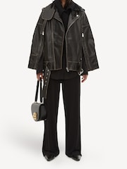 By Malene Birger Black Beatrisse Leather Biker Jacket - Image 1 of 7