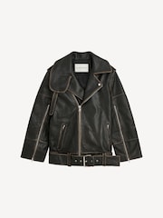 By Malene Birger Black Beatrisse Leather Biker Jacket - Image 7 of 7