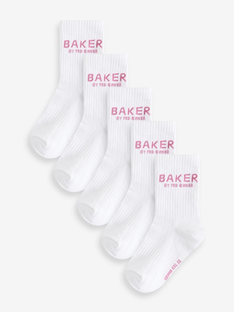Baker by Ted Baker White Socks 5 Pack - Image 1 of 2