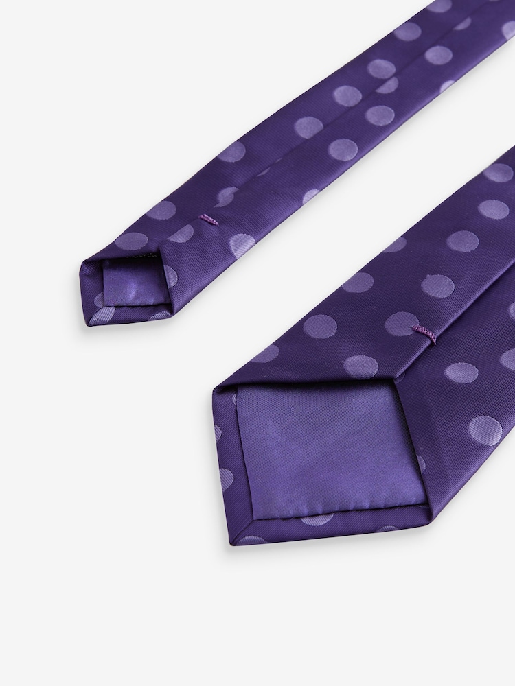 Purple Polka Dot Pattern Tie - Image 2 of 3 Purple Polka Dot Pattern Tie - Image 2 of 3