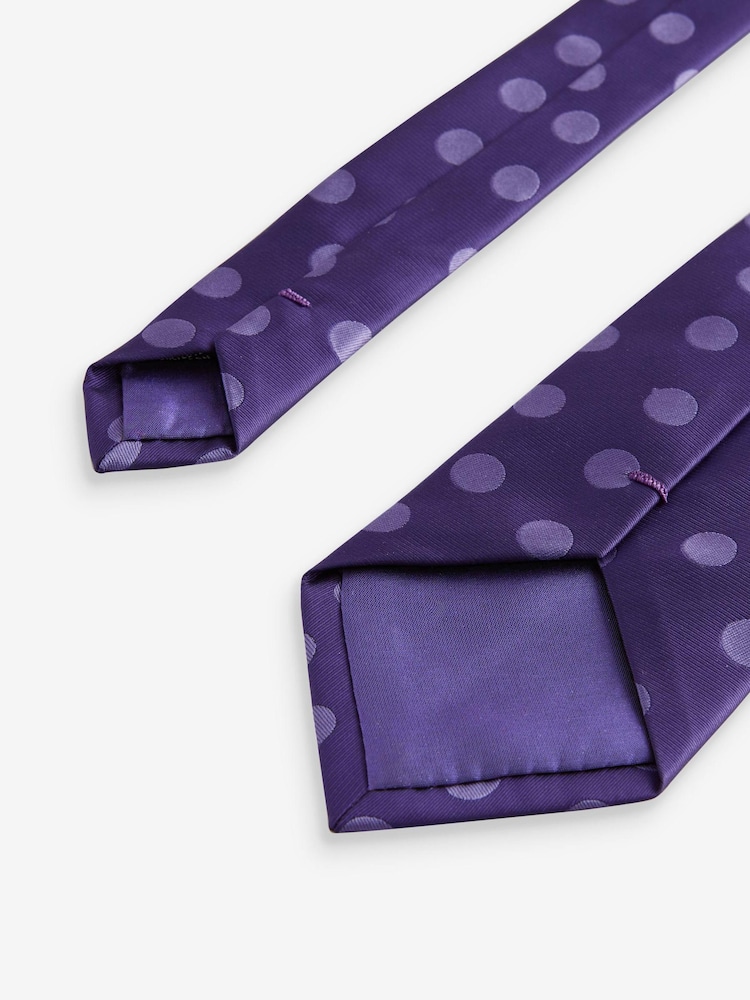 Purple Polka Dot Pattern Tie - Image 3 of 3 Purple Polka Dot Pattern Tie - Image 3 of 3