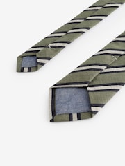 Green Stripe Slim Pattern Tie - Image 3 of 3