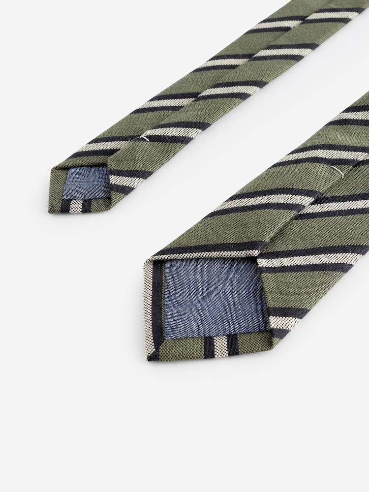 Green Stripe Slim Pattern Tie - Image 3 of 3 Green Stripe Slim Pattern Tie - Image 3 of 3