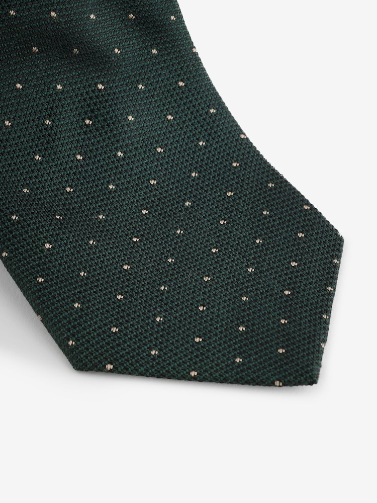 Green Polka Dot Silk Design Tie - Image 2 of 3