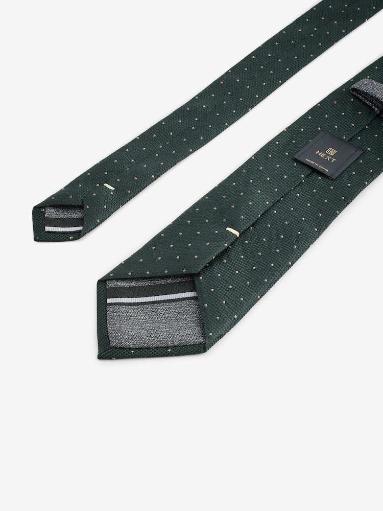 Green Polka Dot Silk Design Tie - Image 3 of 3