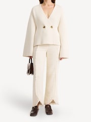 By Malene Birger Cream Tinley Wool Blend Cardigan - Image 2 of 6