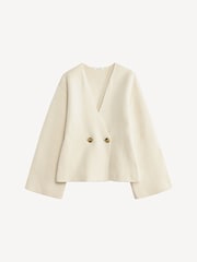 By Malene Birger Cream Tinley Wool Blend Cardigan - Image 5 of 6